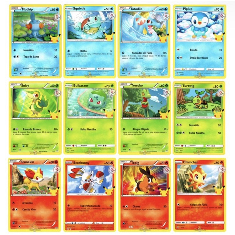 Coleção Completa Cartas Pokémon Mc Donalds 25 anos - 25 cartas comuns