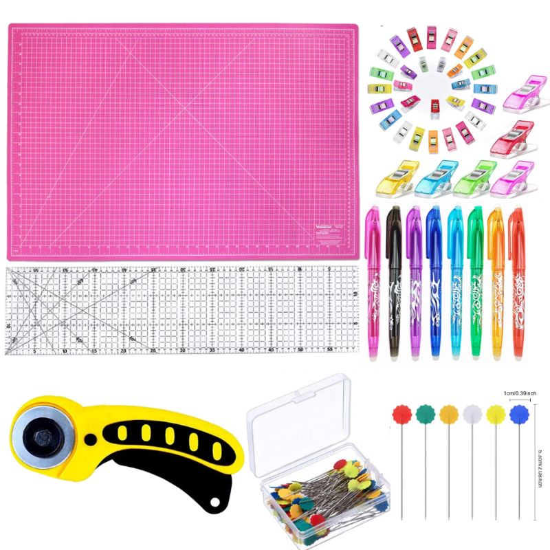 Kit Base De Corte Rosa ou Verde A2 60x45 + Régua 15x60 + Cortador 45mm