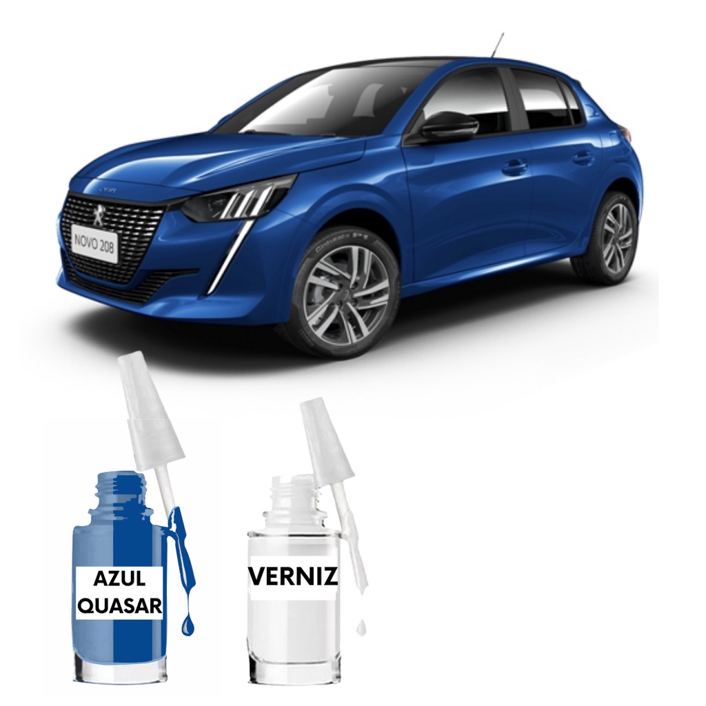 Tinta Tira Risco Automotivo Peugeot 208 Azul Quasar 2020 2021 2022