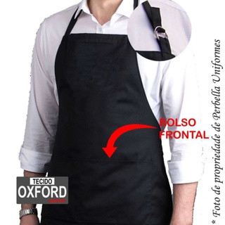 Kit 3 Aventais Oxford Regulável Altura Com Bolso Liso Uniforme Chef Cozinha Restaurante Evento em Oferta na Shopee