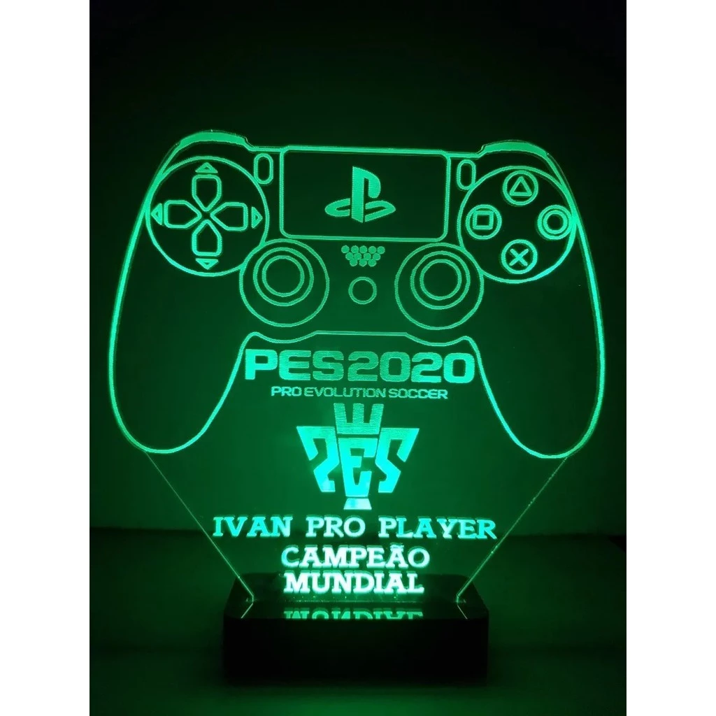 Abajur Troféu Game Ps4 Xbox Fifa 20 Pes 20 Personalizado