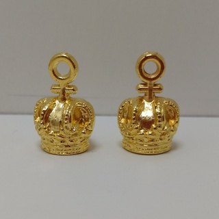 Pingente Coroa Dourada ABS 2cm x 1,3cm 30 Unidades