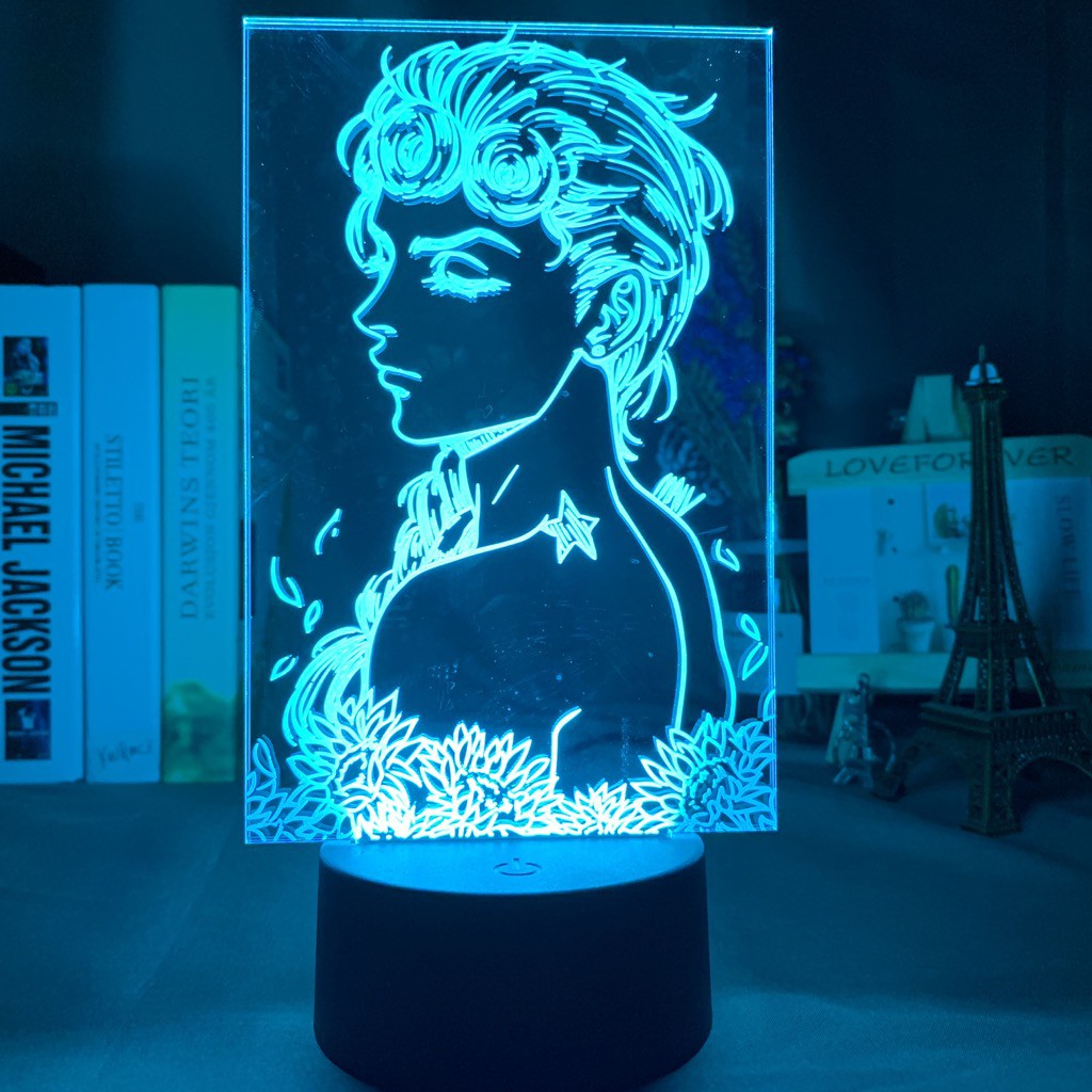 Anime JoJo's Bizarre Adventures Figure Luminária LED 3D Noturna 16 Cores Sensor De Toque