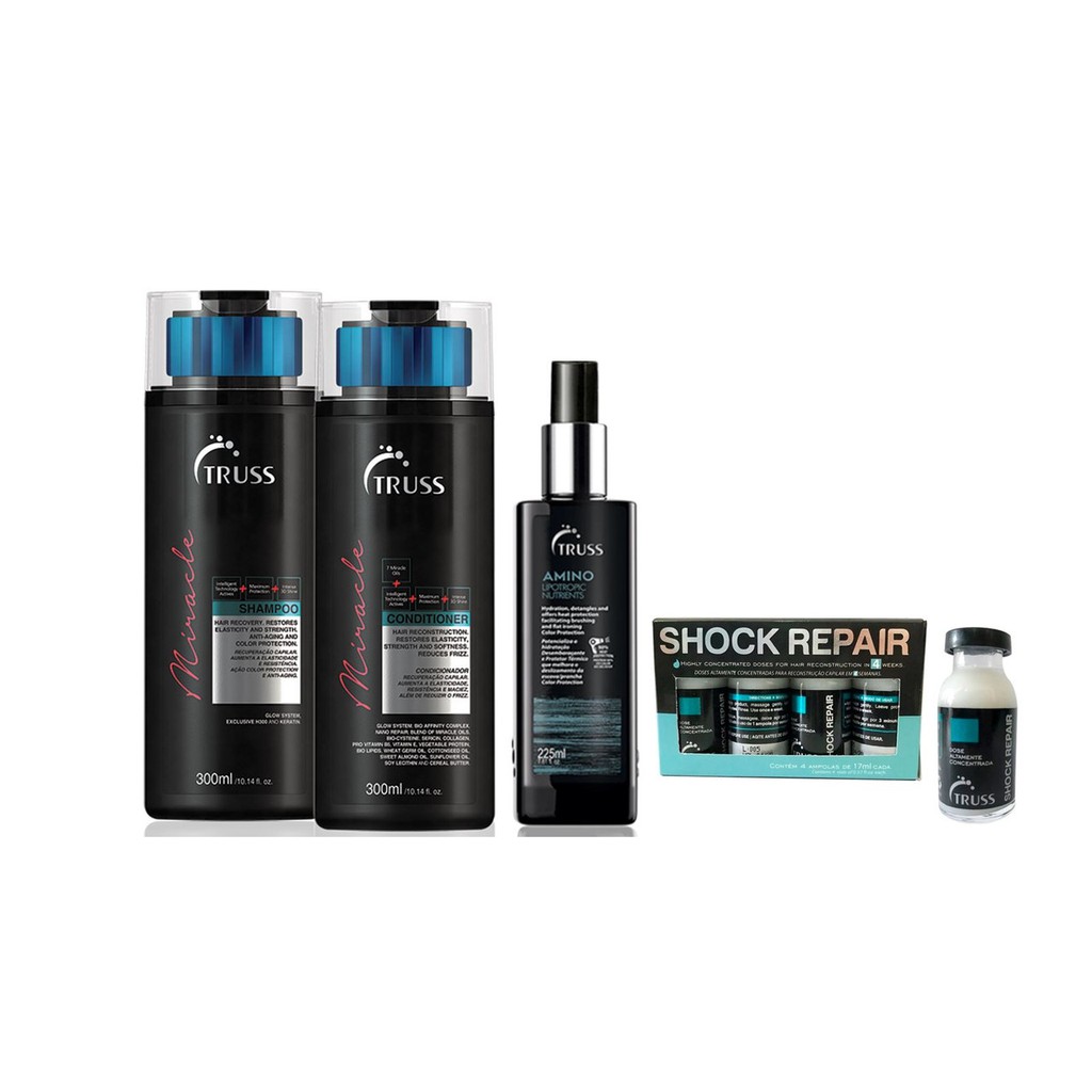 Truss Miracle Shampoo e Condicionador e Amino e Shock Repair