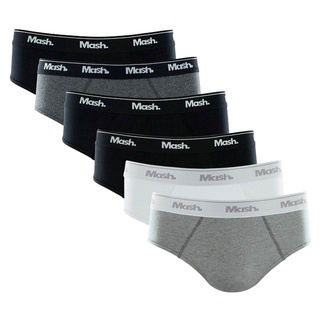 Kit com 6 Cuecas Slip Algodão Mash