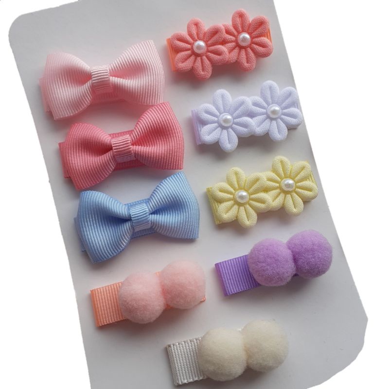 Kit Mini Laços para recém nascido no Fecho de Contato com 9 unidades em Oferta na Shopee