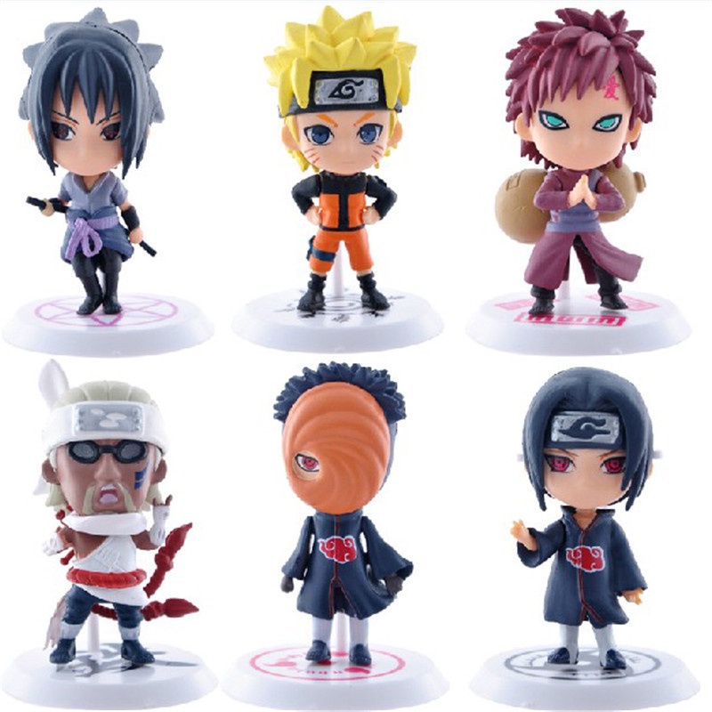 6pcs/kit Bonecos Naruto Boneco kit Anime Naruto Boneca Action Figura 7cm  Ornamentos Sakura Figuras De Ação Dos Desenhos Animados Brinquedos infantil