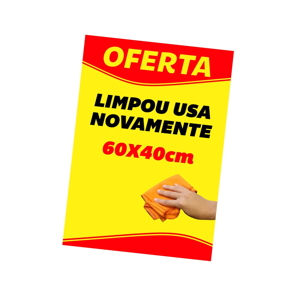 Cartaz De Oferta 60x40cm - Reutilizável - Pode Apagar em Oferta na Shopee