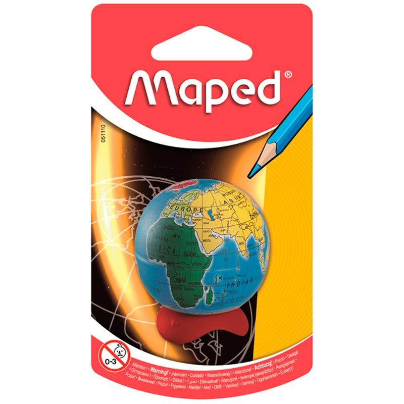 Apontador com Depósito 1 Furo Globo Blister - Maped