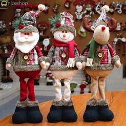 Conjunto Grande De Enfeites De Natal / Papai Noel / Boneco De Neve / Alce Para Decoração De Casa / Janela