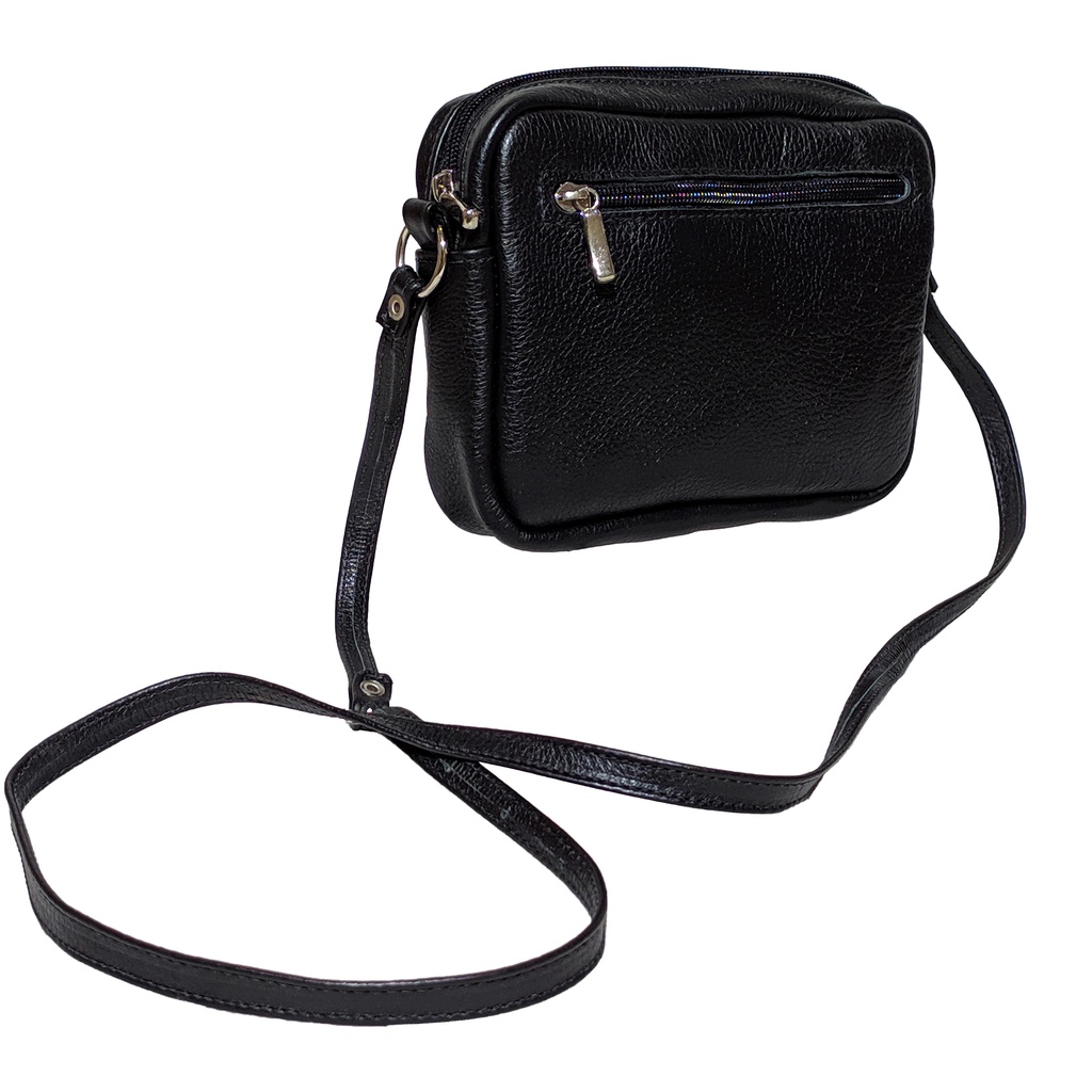 Bolsa De Alta Qualidade Em Couro Legitimo Pequena Fechamento Em Ziper Bolsinha De Ombro