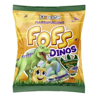 Marshmallows Fofs Twist Sabor Baunilha Dinos 220g - Florestal