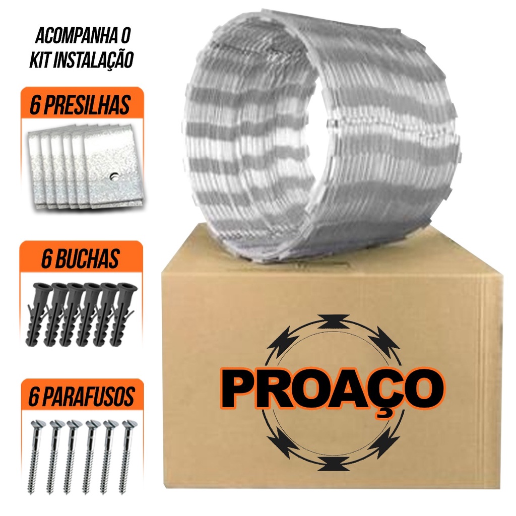 Kit Concertina Dupla Clipada De 30cm 5m Proaço Shopee Brasil