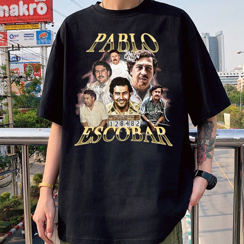 Camiseta Basica Algodao Pablo Escobar Robin Hood Cartel Medellin Graphic Moda Unissex