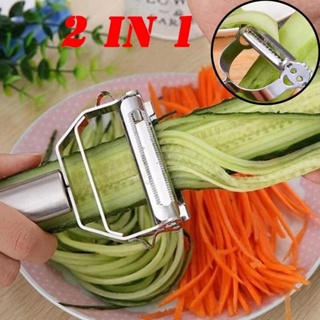 Descascador INOX Legumes Frutas Dupla Lâmina Móvel 2 Em 1/Descascador De Legumes Verduras Frutas promoção em Oferta na Shopee