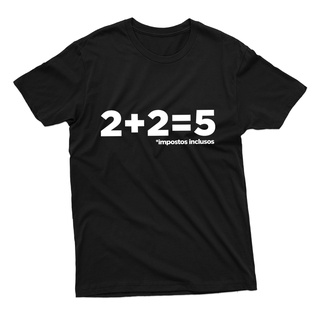 Camiseta Unissex Estampa Piada 2+2=5 Impostos Inclusos 100% Algodão Várias Cores Envio Já