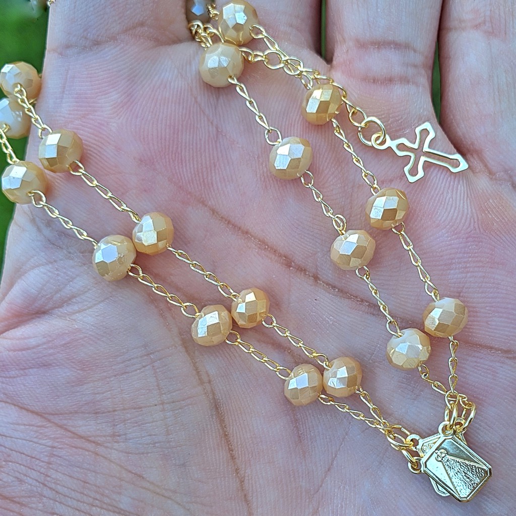 Pulseira Escapulario Religioso De Nossa Senhora Aparecida Terço Escapulário Feminino Pulso Com Regulagem De Tamanho