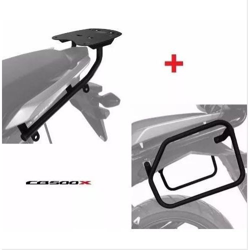 Suporte Bau Bagageiro + Afastador De Alforge Scam - Honda Cb 500x / Nx500 Nx 500