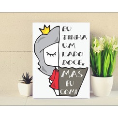 Placa Decorativa Eu Tinha Um Lado Doce Mas Eu Comi