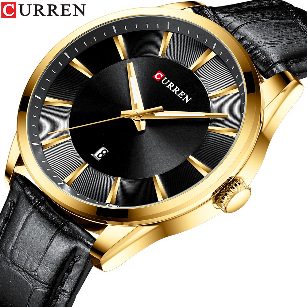 Curren Relógio Masculino Quartz Impermeável Casual Negócios Pulseira De Couro 8365 X - Watches