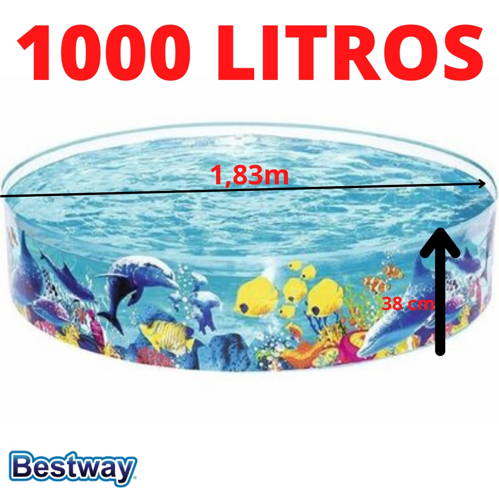 Piscina 1000 Litros Infantil Bestway Mundo Aquático Melhor #55030