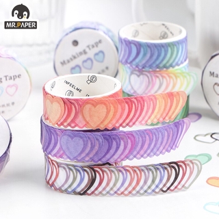  Mr  Paper 100pcs Roll Love heart shape Tape Washi Tape 