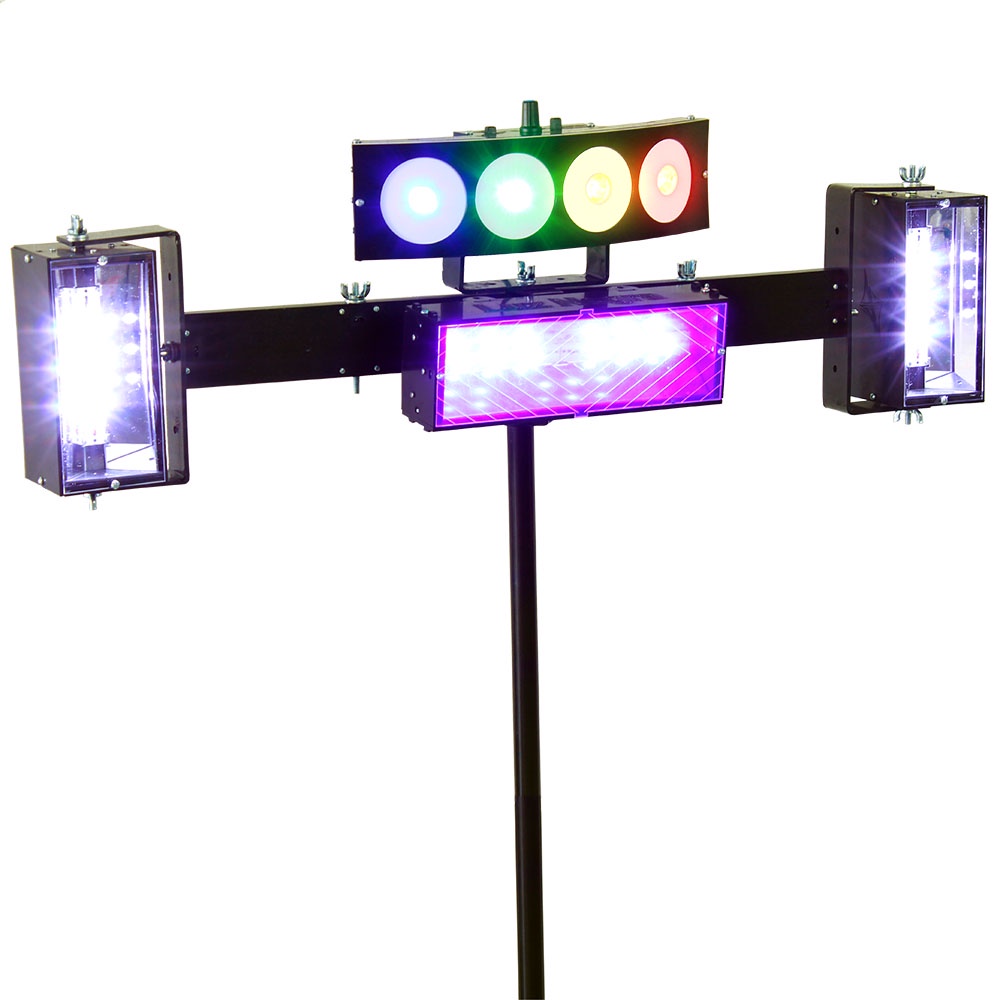 Kit Iluminação Festa Anos 60 70 80 Deltrônica +Tripé Globo Espelhado LED Balada Retrô Bivolt