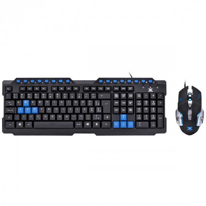 TECLADO/MOUSE GAMER VX GAMING GRIFO - MOUSE 2400 DPI CABO USB 1.8 M  LED AZUL - VGC-01A