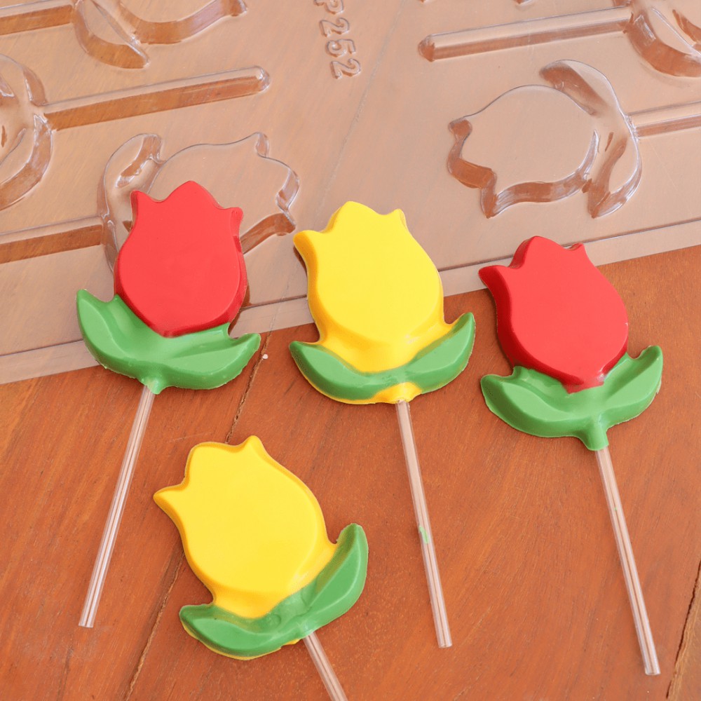 Forma BWB Simples Semiprofissional, Alto Rendimento Doces Finos Chocolates - SP Pirulito Tulipa em Oferta na Shopee