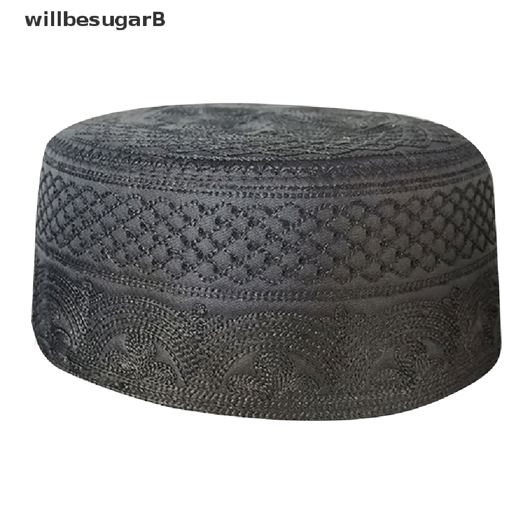 [willbesugarB] Chapéu Masculino Muçulmano Algodão Veludo Oração Kufi Islam Gorro Turbante Da Arábia Islâmica [Novo] em Oferta na Shopee