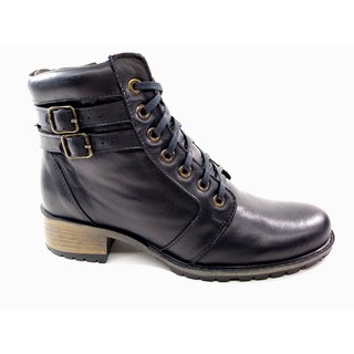 Bota Coturno Couro Feminina Sola Borracha Cano Curto
