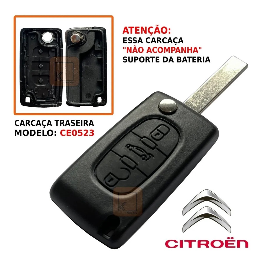 Chave Canivete Citroën C3 C4 Botão Do Porta Mala- Ce0523