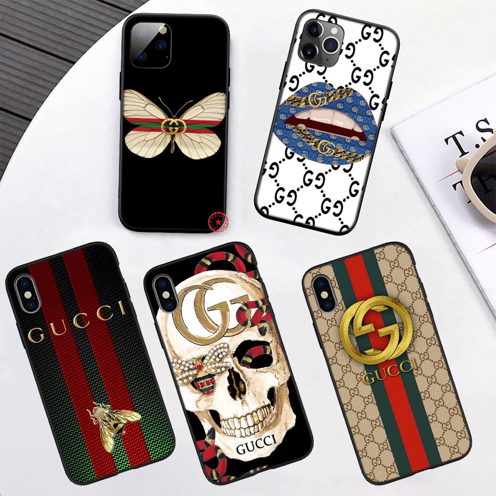 BBR43 Trend Fashion Luxury Brand Gucci Transparent Soft Silicone Case for  iPhone 11 12 Pro Max Mini SE | Shopee Brasil