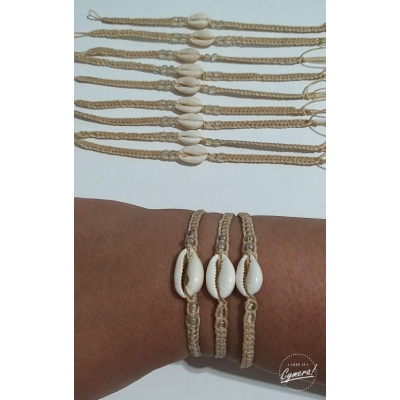 1 Pulseira / Tornozeleira Macrame Búzios