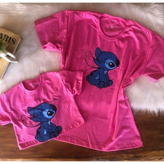 kit mãe e filha stitch coração cor rosa