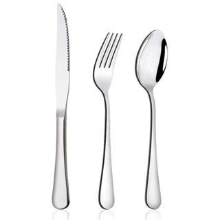 Jogo de Talheres 18 peças Aço Inox 6 Facas 6 Garfos e 6 Colheres de Mesa em Oferta na Shopee