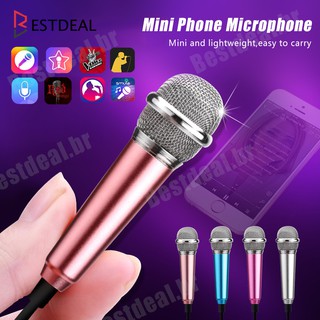 Mini Microfone Condensador Karaoke iPhone Nova Versão para iPhone Samsung Android Tablet