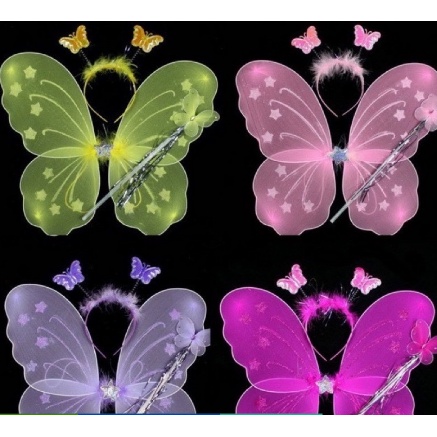 Asa de borboleta com conjunto de Varinha e tiara para Festa e Fantasia! em Oferta na Shopee