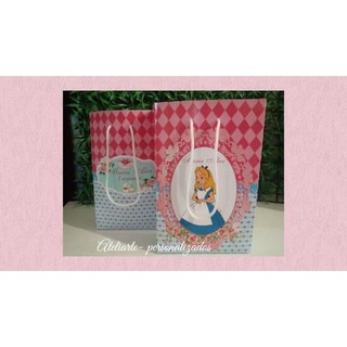 10 sacola personalizada Alice no país das maravilhas