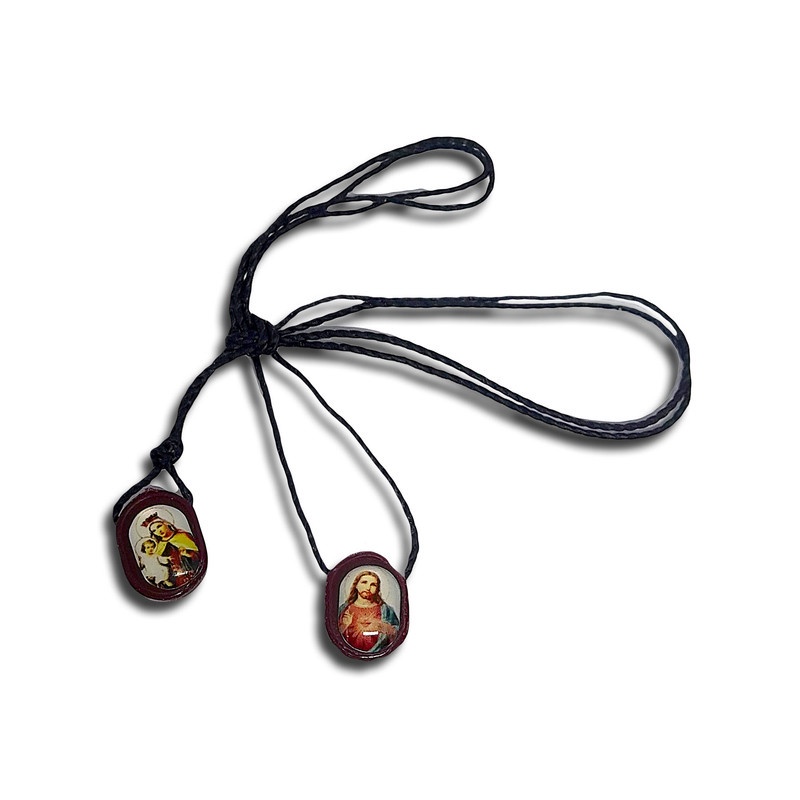 Escapulário Masculino Cordão Preto Medalha A Prova D’água em Oferta na Shopee