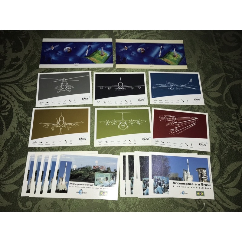 lote de 18 cartões postais ariane - cartão postal de aeronaves Eads espaço post card