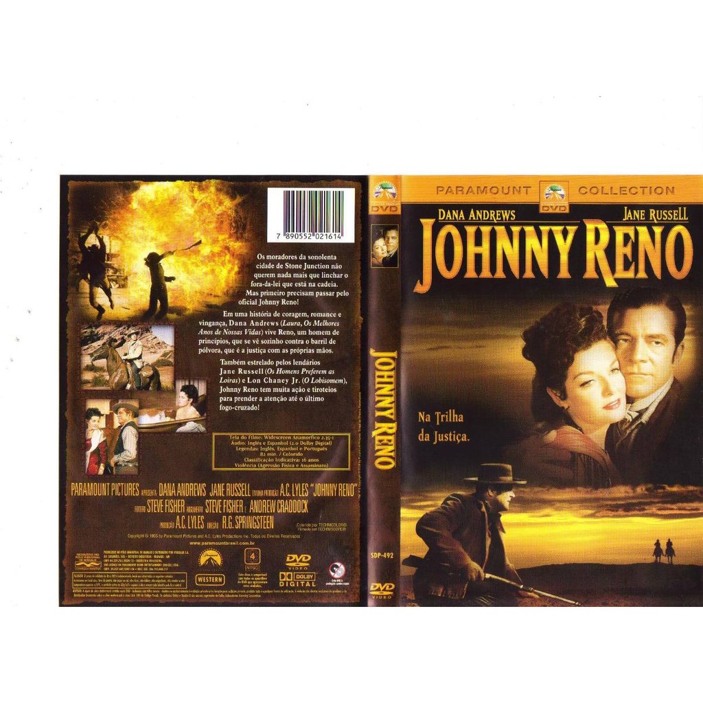 Dvd Johnny Reno, Dana Andrews, Jane Russell Western Original
