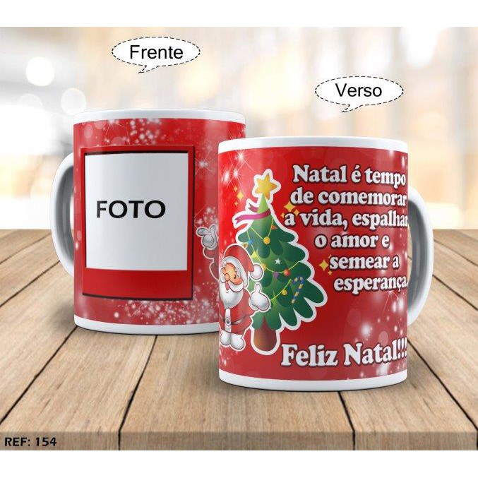 caneca personalizada para presente com foto natal é tempo de comemorar a vida espalhar o amor e semear a esperança feliz natal