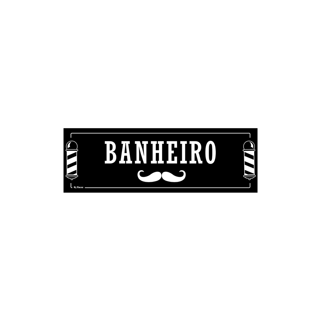 Placa de Sinalização Banheiro Barbearia 30x10 cm em Oferta na Shopee