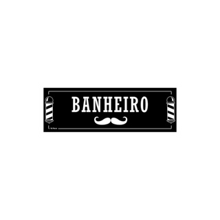 Placa de Sinalização Banheiro Barbearia 30x10 cm em Oferta na Shopee