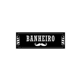 Placa de Sinalização Banheiro Barbearia 30x10 cm