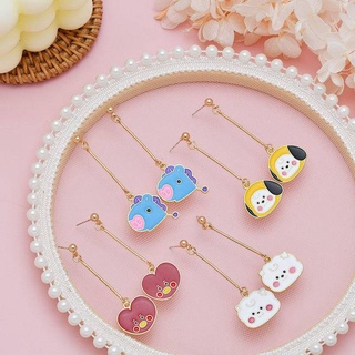 KPOP BT21 BTS Anime Desenhos Animados Moda Brincos Jóias Femininas