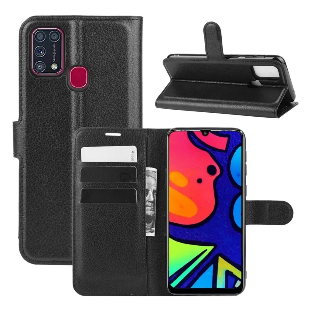 Capinha Carteira M21s Flip Samsung + Película Vidro 9d