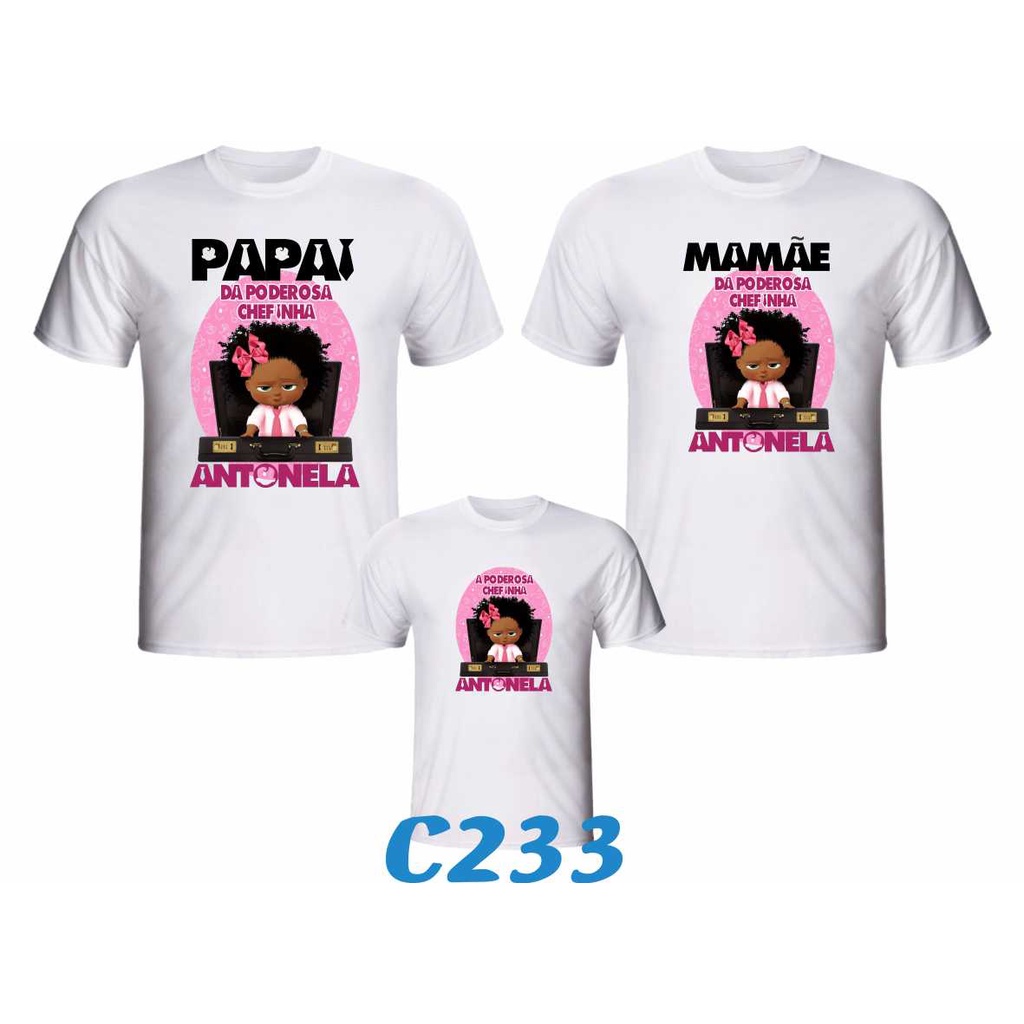 Kit 3 Camisetas Personalizada A Poderosa Chefinha para aniversário ou festa temática