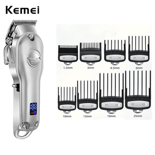 Kemei 1987 Cortador De Cabelo Elétrico De Desbota Poderoso Cônico Profissional Sem Fio Homens Tela LED KM-1986